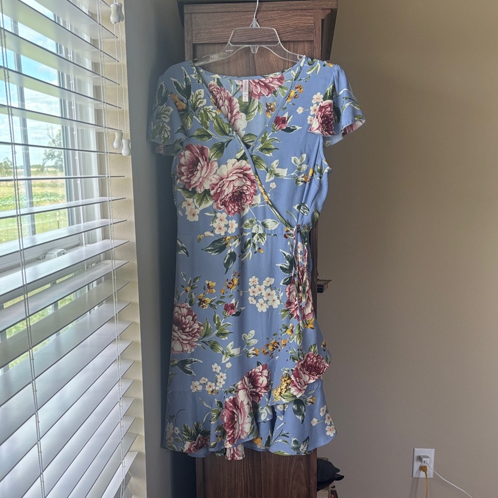 Xhilaration Blue Floral Mini Dress